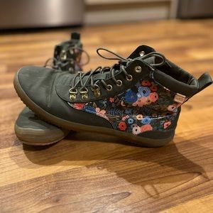Keds Army Green and Floral Boots